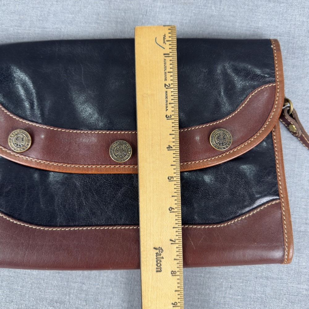 Brahmin Crossbody Bag Womens Black Brown Leather Flap Purse Two Tone Messenger - Picture 15 of 15